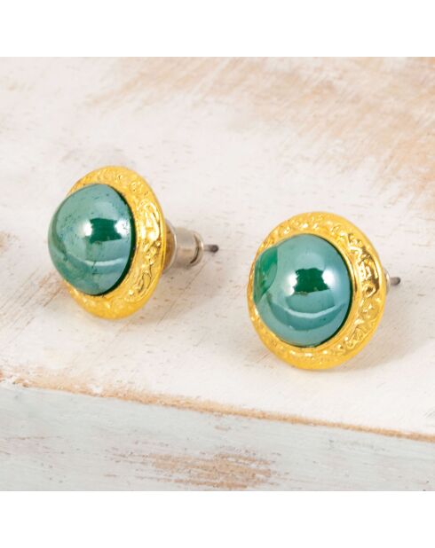 Pendientes Medios dorados/verdes