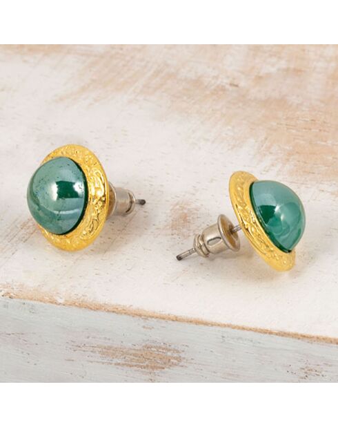 Pendientes Medios dorados/verdes