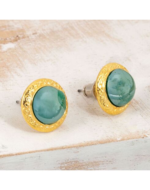 Pendientes Medios dorados/verdes