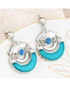 Boucles d'oreilles Cyclopia argenté/bleu