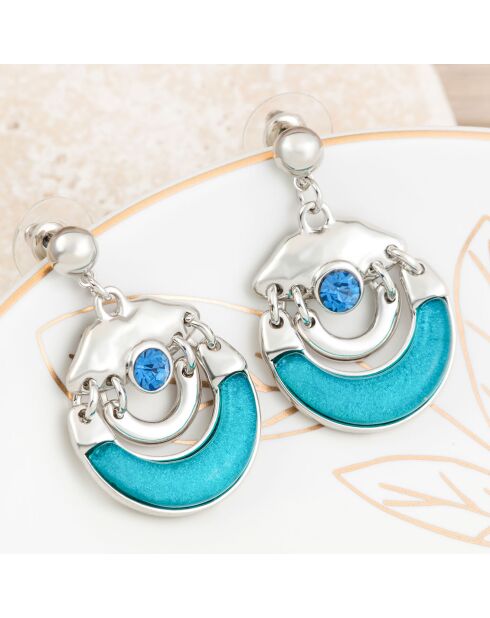 Boucles d'oreilles Cyclopia argenté/bleu