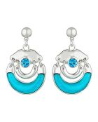 Boucles d'oreilles Cyclopia argenté/bleu