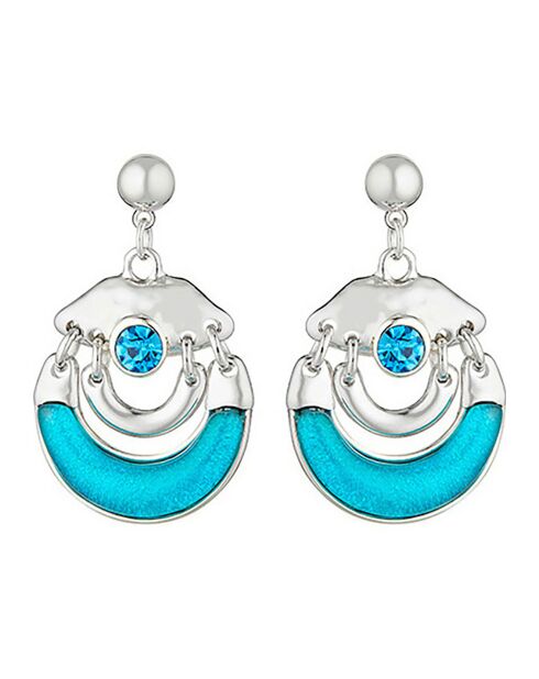 Boucles d'oreilles Cyclopia argenté/bleu
