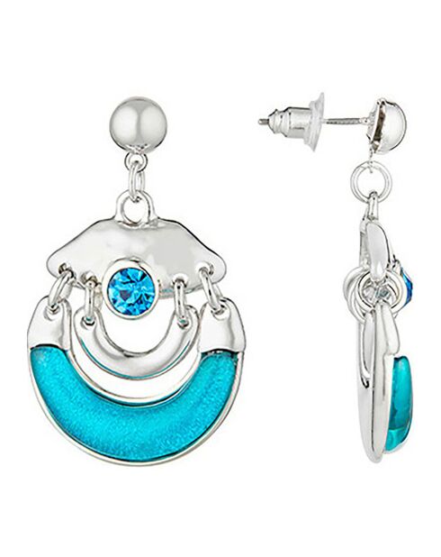 Boucles d'oreilles Cyclopia argenté/bleu
