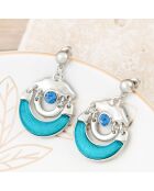 Boucles d'oreilles Cyclopia argenté/bleu
