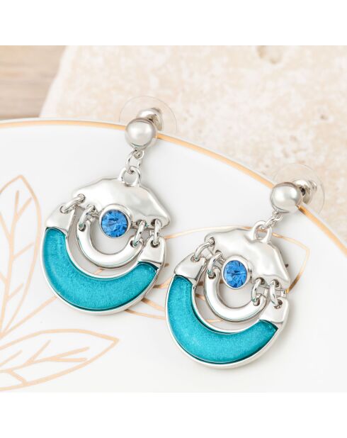 Boucles d'oreilles Cyclopia argenté/bleu