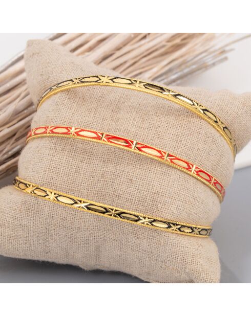3 Bracelets Sohane doré/noir/rouge