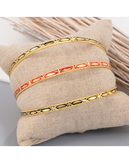 3 Bracelets Sohane doré/noir/rouge