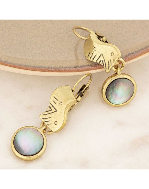 Boucles d'oreilles Shell Rocks dorées