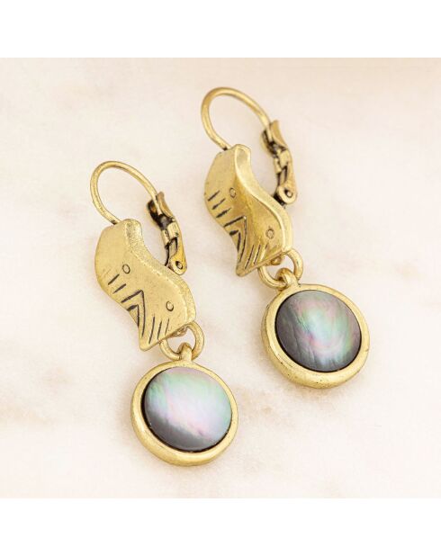 Boucles d'oreilles Shell Rocks dorées