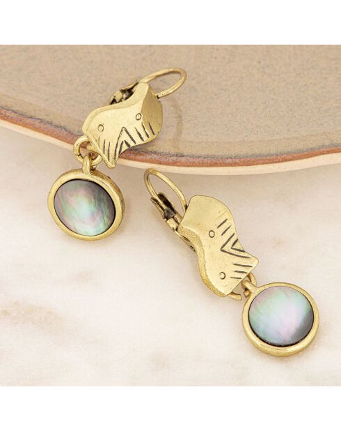 Boucles d'oreilles Shell Rocks dorées