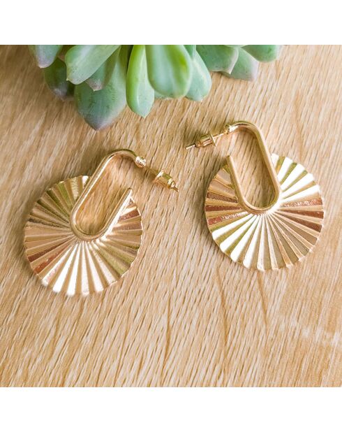 Boucles d'oreilles Kyotis en Acier dorées