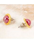 Medios goud/rode oorbellen