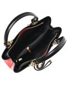 Sac à main en Cuir noir/rouge - 23.5x36x12 cm