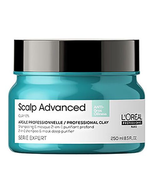 Champú y mascarilla purificantes profundos 2 en 1 Scalp Advanced Clay, 250 ml