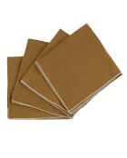 4 Serviettes de table 100% Lin Venise tabac - 40x40 cm