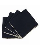 4 Serviettes de table 100% Lin Venise noires - 40x40 cm