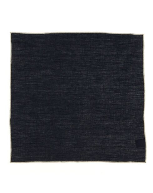 4 Serviettes de table 100% Lin Venise noires - 40x40 cm