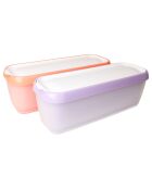 2 herbruikbare ijsbakjes Gelatéria oranje/paars - 11x4x4,2 cm