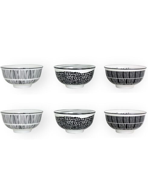 Set piatti e ciotole in porcellana nera Yucatan - 18 pezzi