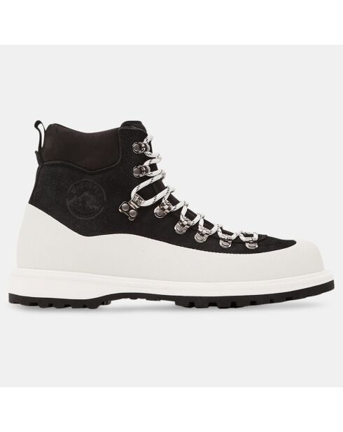 Boots en Velours de Cuir Roccia noir/blanc