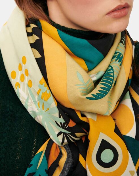 Foulard Palmier multicolore  90x90 cm