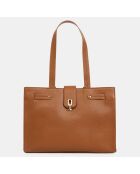 Cabas en Cuir en Cuir New Liam camel - 28x38x11 cm