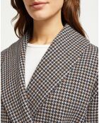 Manteau Double Face Lissene blanc/noir/camel