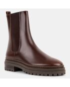 Chelsea boots en Cuir Clover marron foncé