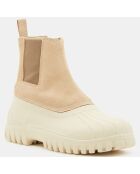Chelsea Boots en Velours de Cuir Balbi beiges