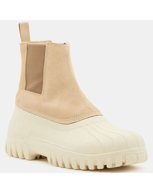 Chelsea Boots en Velours de Cuir Balbi beiges