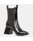 Bottines en Cuir noires - Talon 7 cm