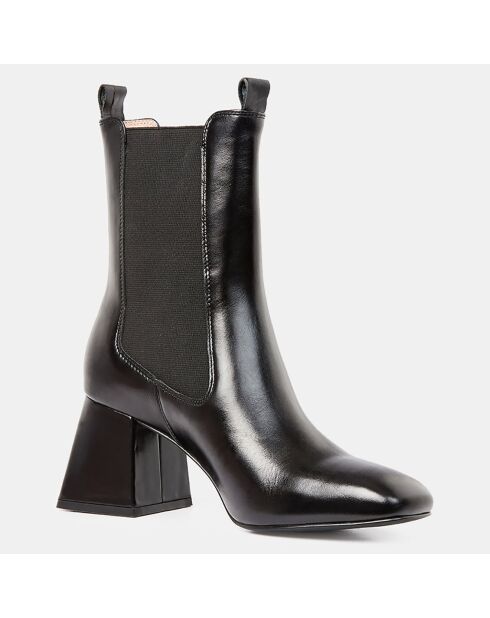 Bottines en Cuir noires - Talon 7 cm