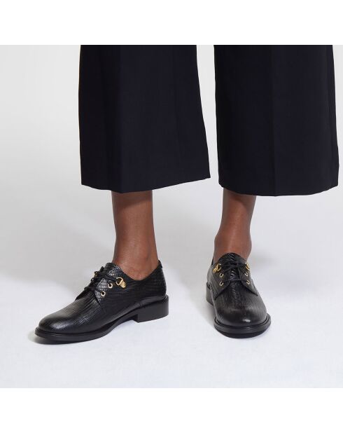 Derbies en Cuir python noires