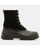 Boots en Velours de Cuir Anatra noires