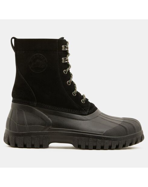 Boots en Velours de Cuir Anatra noires