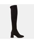 Bottes en Cuir stretch noires - Talon 7 cm