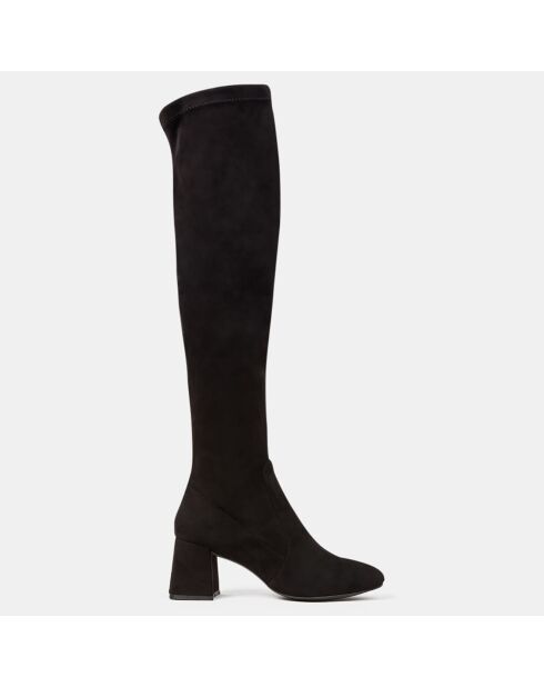 Bottes en Cuir stretch noires - Talon 7 cm