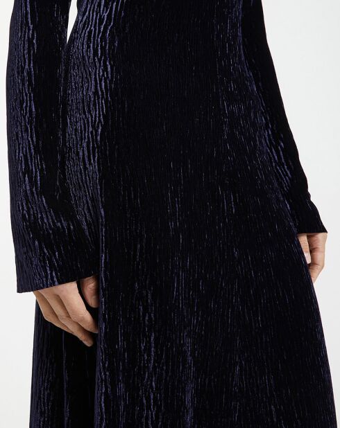 Robe longue Crush en Velours bleu nuit