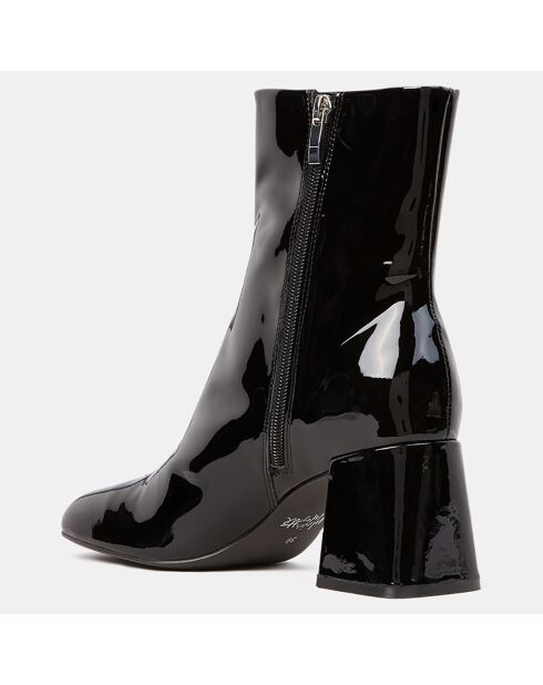 Bottines en Cuir verni noires - Talon 7 cm