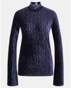 Pull Crush en Velours Turtleneck bleu nuit