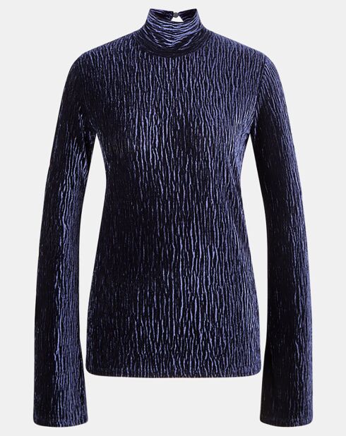 Pull Crush en Velours Turtleneck bleu nuit