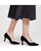 Escarpins en Cuir bout pointu noirs - Talon 7 cm