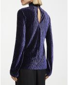 Pull Crush en Velours Turtleneck bleu nuit