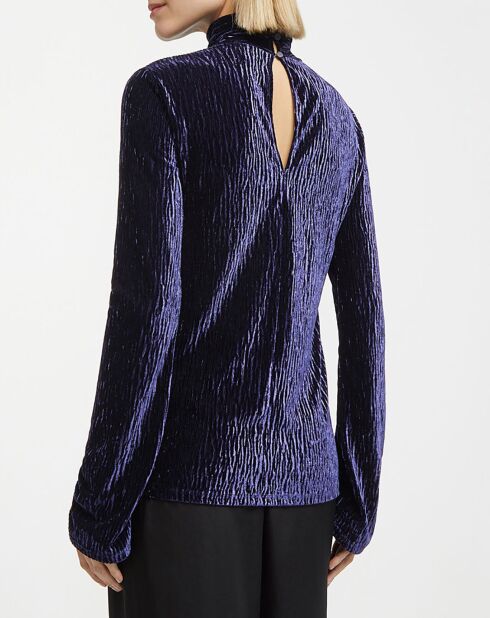 Pull Crush en Velours Turtleneck bleu nuit