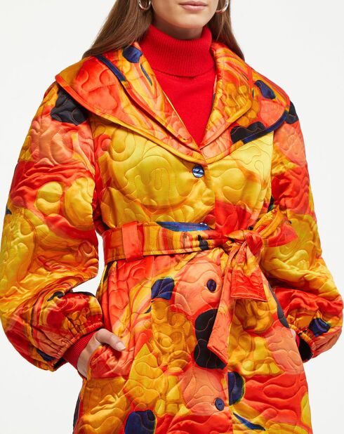 Manteau en Laine & Soie Drew orange/jaune