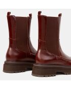 Chelsea Boots en Cuir semelle épaisse marron - Talon 4.5 cm