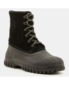 Boots en Velours de Cuir Anatra noires