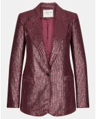 Veste Laminated Ribbed Velvet bordeaux