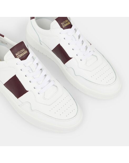 Baskets en Cuir Edition 06 blanc/bordeaux